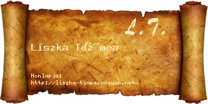 Liszka Tímea névjegykártya
